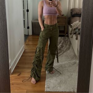 Green parachute pants